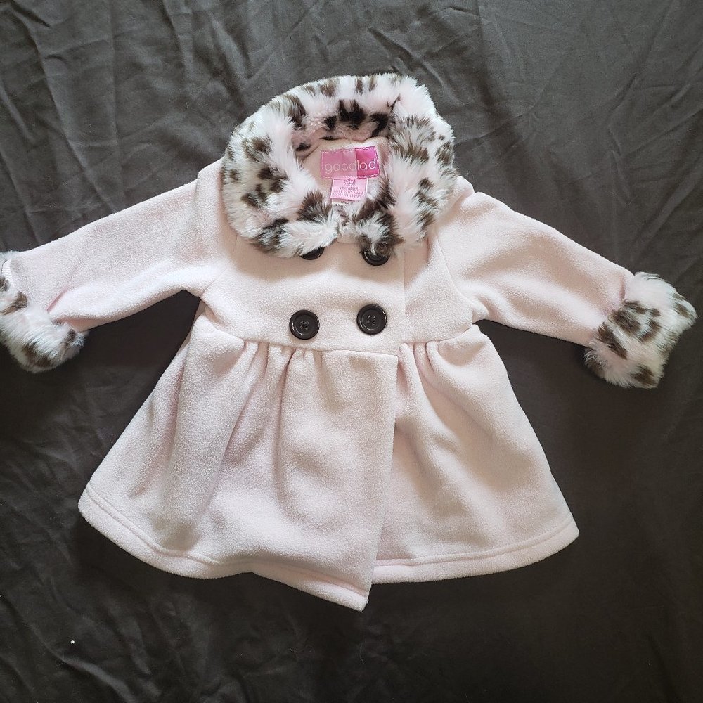 Fancy Pea Coat Sweater Cheetah Print Fur Collar & Cuffs NWOT Good Lad